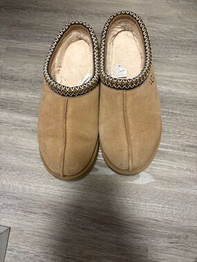 UGG Chestnut Suede Shearling Lined Slip-On Slippers